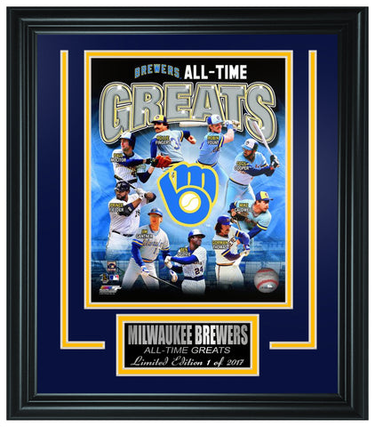 Brewers All-Time Greats Limited Edition Frame. - National Memorabilia