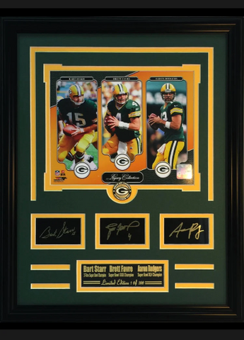 NFL Packers Bart Starr, Brett Favre, Aaron Rodgers Green Bay Packers Legendary Q.B's