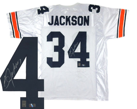 College Auburn Tigers Bo Jackson Autographed/Signed  White Jersey.
