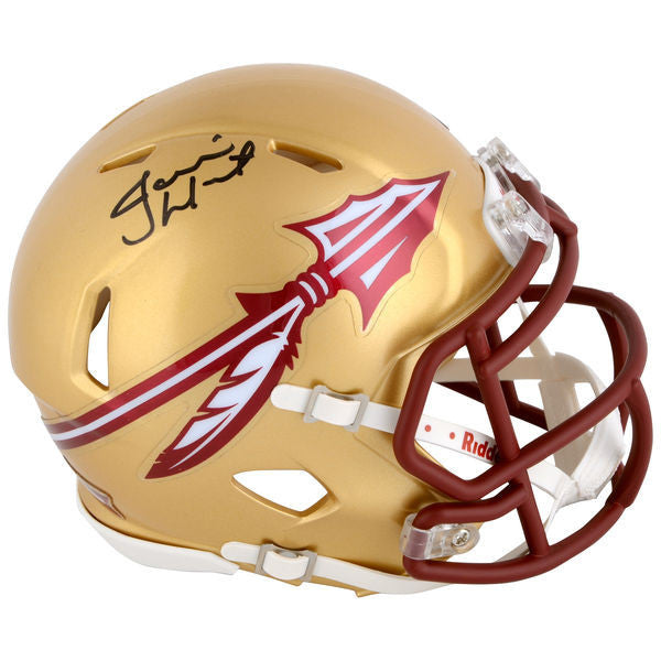 Jameis Winston Florida State Seminoles Autographed Gold Speed Mini Helmet