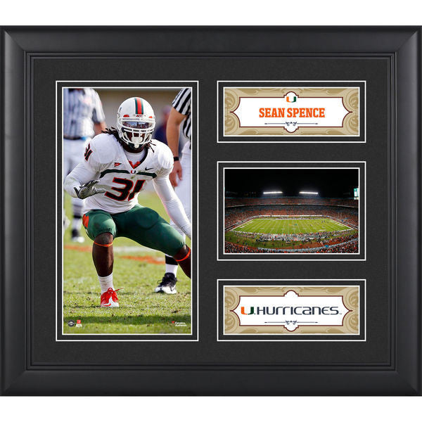 Sean Spence Miami Hurricanes Framed 15" x 17" Collage