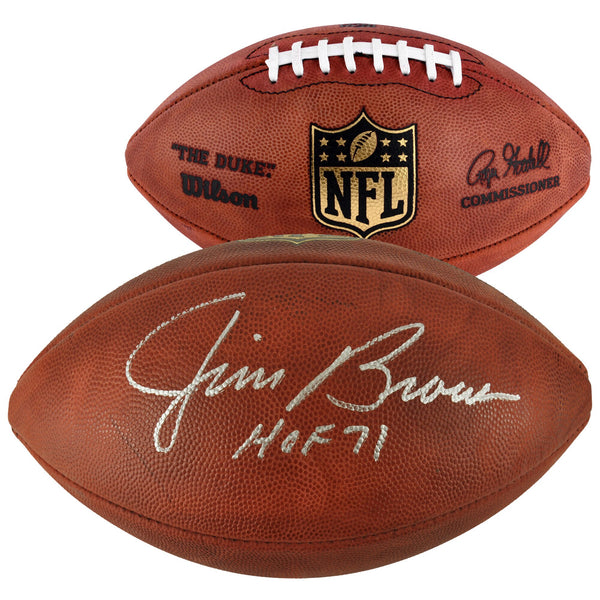 Jim Brown Cleveland Browns Autographed Duke Pro Football with "HOF 71" Inscription