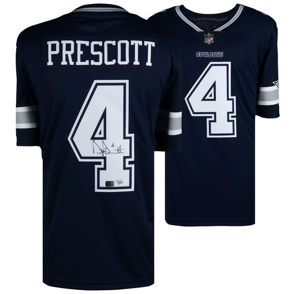 Dak Prescott Dallas Cowboys Autographed Blue Nike Limited Jersey