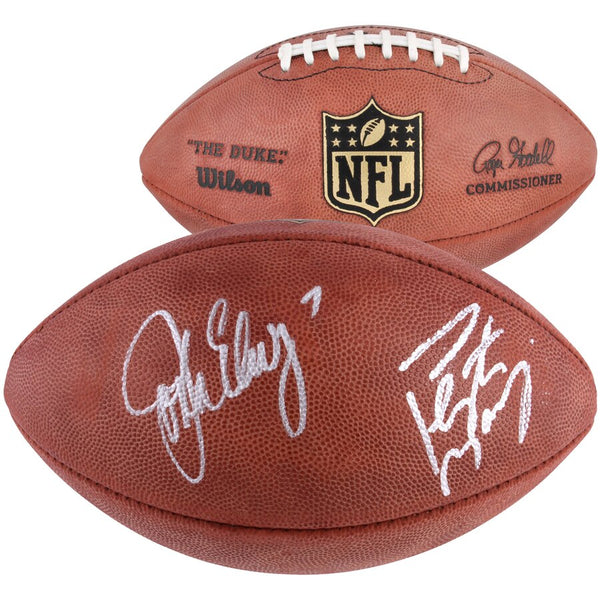 Peyton Manning, John Elway Denver Broncos Autographed Duke Pro Football