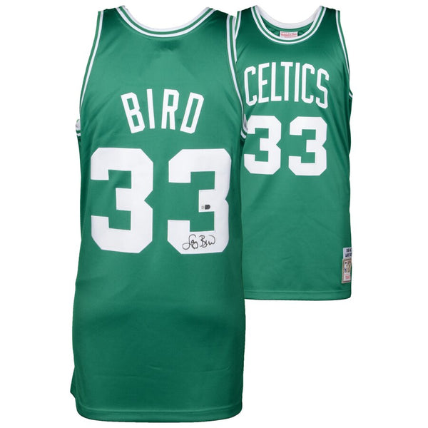 Larry Bird Boston Celtics Autographed Green Authentic Mitchell and Ness Jersey