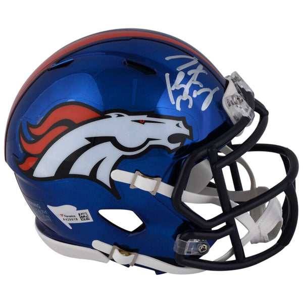 Peyton Manning Denver Broncos Autographed Riddell Chrome Alternate Speed Mini Helmet