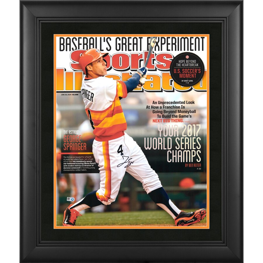George Springer Houston Astros 2017 World Series Champions Autographed  Orange Replica Jersey