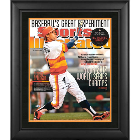MLB Houston Astros -George Springer- Baseball  Houston Astros Framed 2017  World Series Champions Framed Autographed 16" x 20" Sports Illustrated Cover Photograph